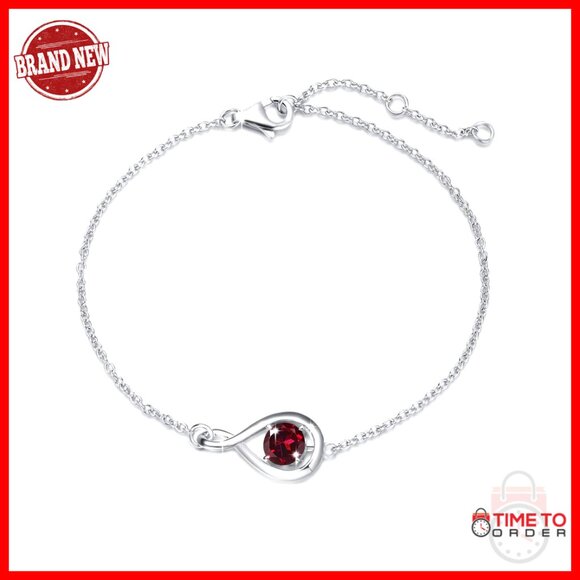 Sterling Silver Infinity Birthstone Bracelet Fine Jewelry Gift Elegant Minimal